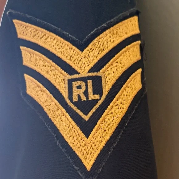 Polo Ralph Lauren Black Cotton Twill Patchwork Military Shirt Size S - Picture 3 of 4